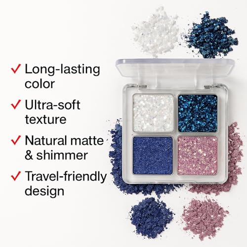 Glitter Eyeshadow Palette 4 Colors Sparkle Long Lasting Waterproof Makeup Kit