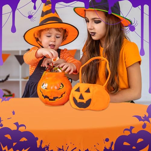 Halloween Disposable Plastic Tablecloth 12pcs - Round 84-inch Waterproof Cover with Color Options