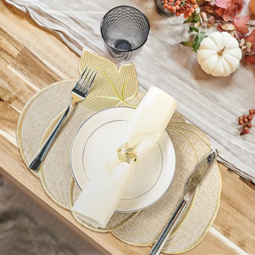 Fall Placemats Set of 6 Pumpkin Harvest Table Decor - Autumn Thanksgiving Kitchen