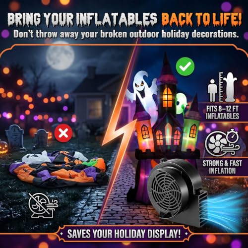 2pcs 12V 1.5A Inflatable Fan Replacement for Christmas Halloween Decorations - Variation of 2/1.5A