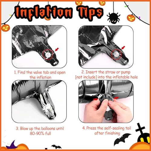 Halloween Balloon Set Hey Boo - 23Pcs Ghost Bat Foil Balloons Party Decorations
