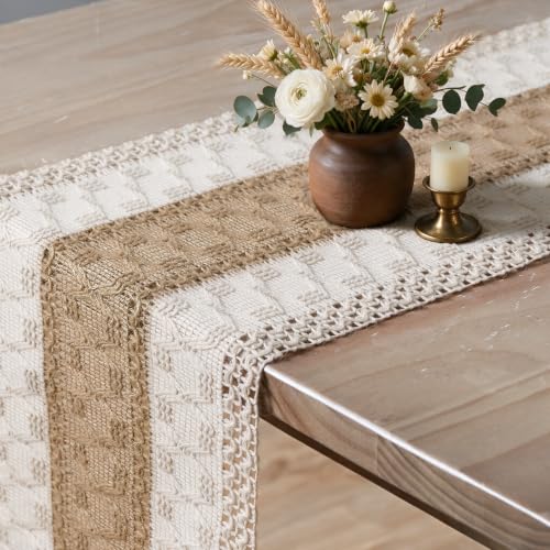 Linen Farmhouse Rustic Table Runner 12x36 Inch - Artoid Mode
