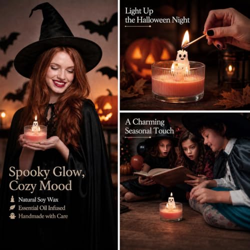 Halloween Scented Candle Gift Set with Ghost & Walking Dog Design
