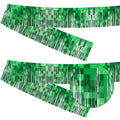Green Pixel Float Decorations Foil Fringe Garland 2 Pack - 10 Ft for Gaming Theme Parties