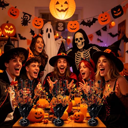 Halloween Fall Table Decoration Centerpiece Set - Black Orange Red Variation