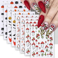 Halloween Nail Art Stickers - Ghost Pumpkin Spider Bats 3D Self-Adhesive Decals - Bats Variation