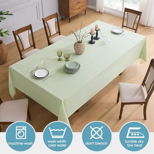 VidaFete 6 Pack Sage Green Rectangle Tablecloth 90x132 Inches for 6ft Tables - Variation: Sagegreen / 132"x90"