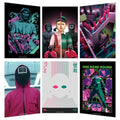 Survival Thriller Art Posters - 6pcs Dark Fantasy Mask & Bloody Code Design - Halloween Home Decor