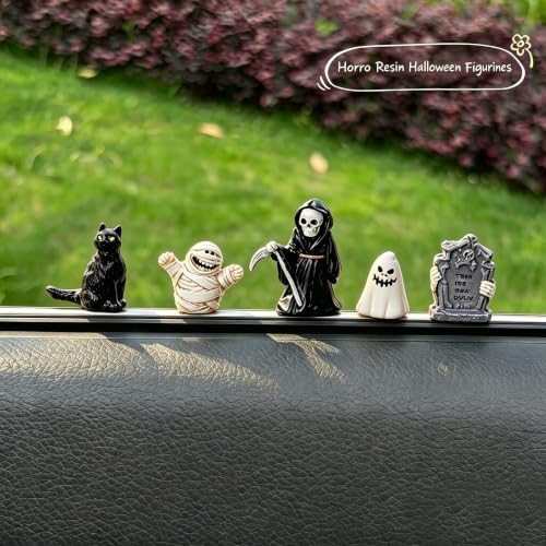 Halloween Mini Car Dashboard Figurines Set - Spooky Gothic Decor 10PCS
