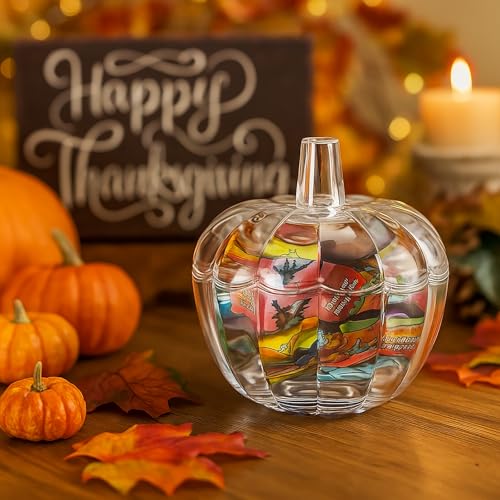 12 Pack Glass Pumpkin Candy Jars with Lids - Halloween Thanksgiving Decor
