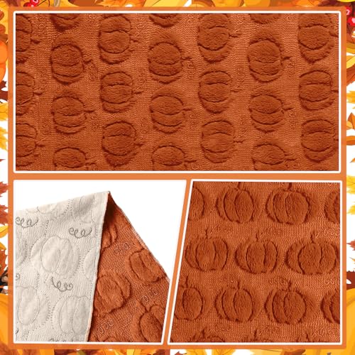 Fall Table Runner 3D Faux Fur Caramel Pumpkin Autumn Decor