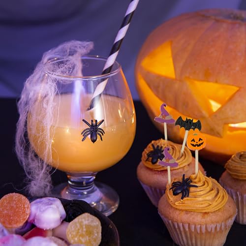 Halloween Toothpicks 200 Pcs - Bamboo Cocktail Picks for Appetizers & Drinks - Halloween Party Decorations - Variation of Halloween Picks