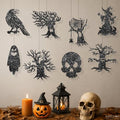 Spooky Black Glitter Halloween Garland Pack of 10 - Hanging Decorations