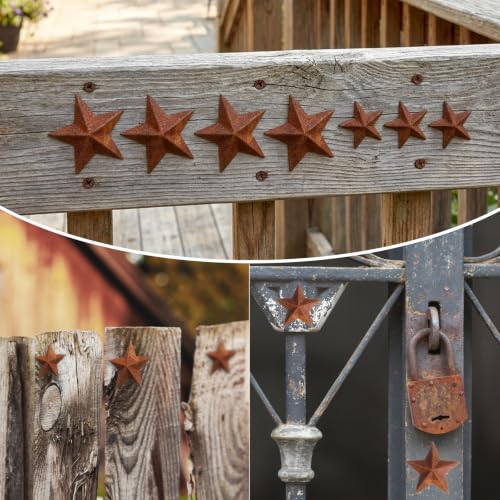 Mini Rusty Metal Barn Stars for Crafts & Decor - 40 Pieces, 2 Sizes