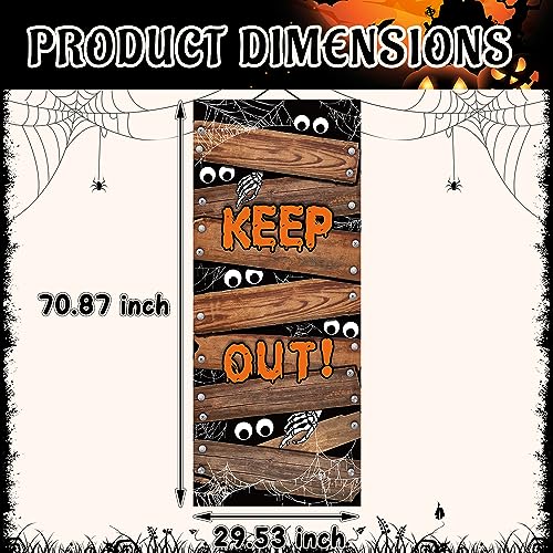 Halloween Door Cover Large Fabric Decor for Front Door & Porch - Spooky Party Sign