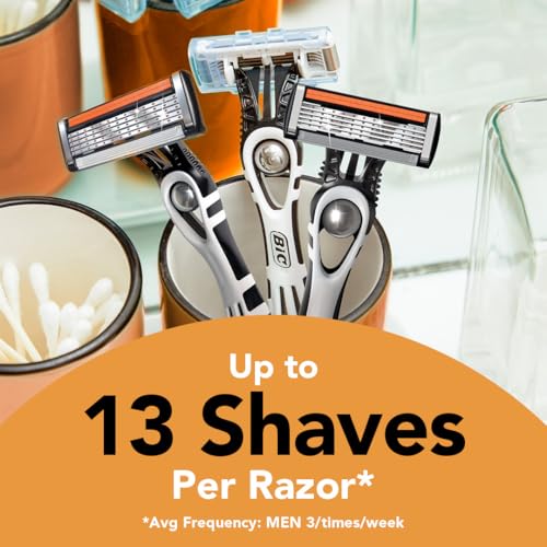 Disposable Razor for Men - Flex 5 5-Blade Shaver with Precision Edging, Sensitive Skin - Pack of 4