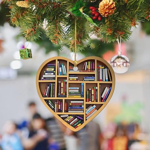 Christmas Reading Book Ornament - Acrylic Tree Decoration for Book Lovers