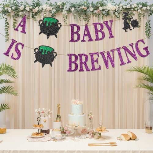 Baby Shower Banner - Glitter Halloween Decorations for Baby Shower