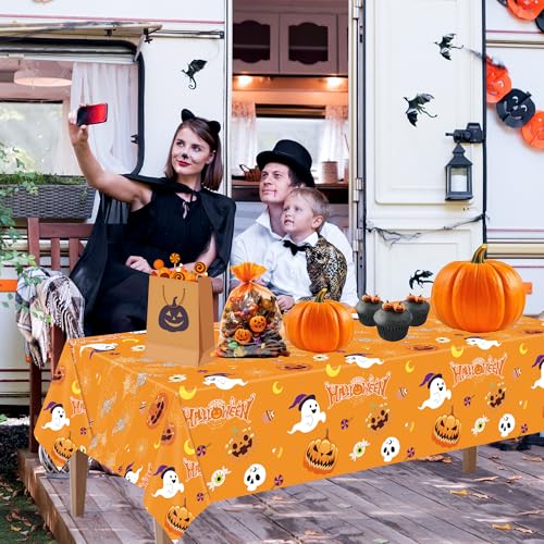 Halloween Tablecloth Set - 3 Pack 54x108 Inch Lovely Halloween Decorations