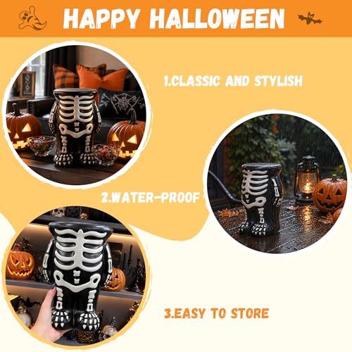 Halloween Skeleton Pumpkin Stand - Water-Resistant Candy & Cake Holder