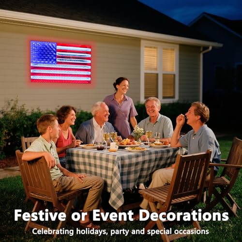 3D Mirror American Flag Infinity Mirror Light - 23x15 Patriotic Window Decor - Variation of This Listing