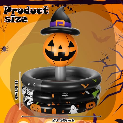 Bright Color Pumpkin with Witch Hat Inflatable Cooler for Halloween Party - Reusable Floating Ice Chest