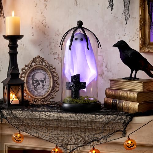 Halloween Ghost Light-Up Dome Centerpiece - Spooky Tabletop Decor
