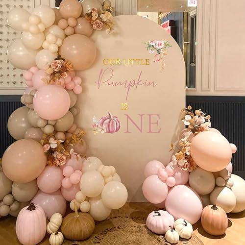 Pink Our Little Pumpkin Is One Fall Birthday Wall Decal - Baby First Celebration