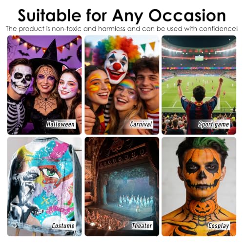 Water Based Face & Body Paint Palette - Halloween Makeup Paint - Red - KAICOERLY