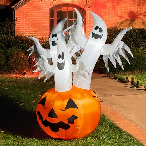 Halloween Inflatable Decoration 6ft Ghosts with Jack-O-Lanterns & Scream - Variation of THIS listing