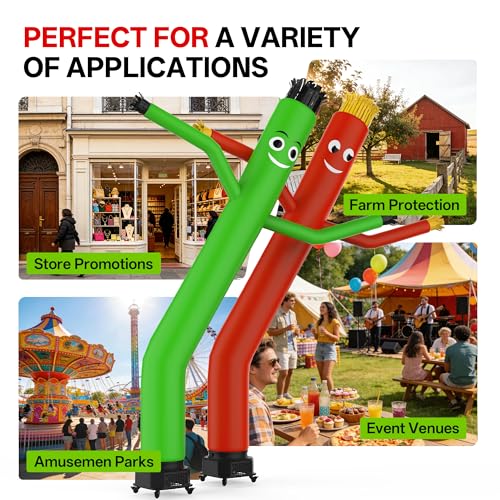 10 ft Inflatable Tube Man with Blower Fan - Wavy Wacky Tube for Outdoor Decoration - Green / 10ft