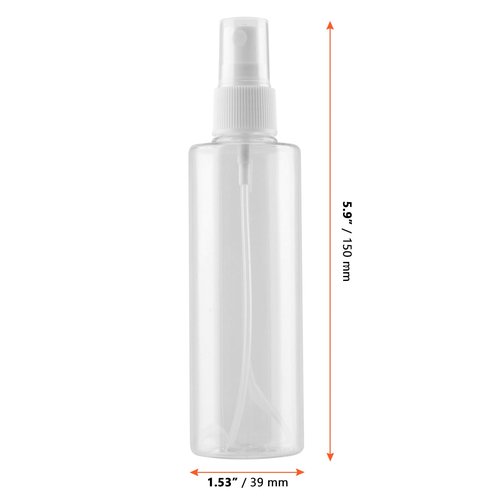 SINJEUN 50 Pack Clear Plastic Spray Bottles with Caps, 4 oz Spray Bottles Mist Sprayer, Refillable Empty Fine Mist Spray Bottle Mini Travel Size Spray Bottles, Leak Proof and BPA-Free