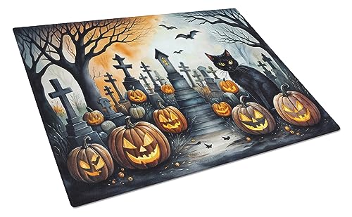 Halloween Black Cat Glass Cutting Board Large Decorative Kitchen Chopping & Serving Board - Variation of THIS listing