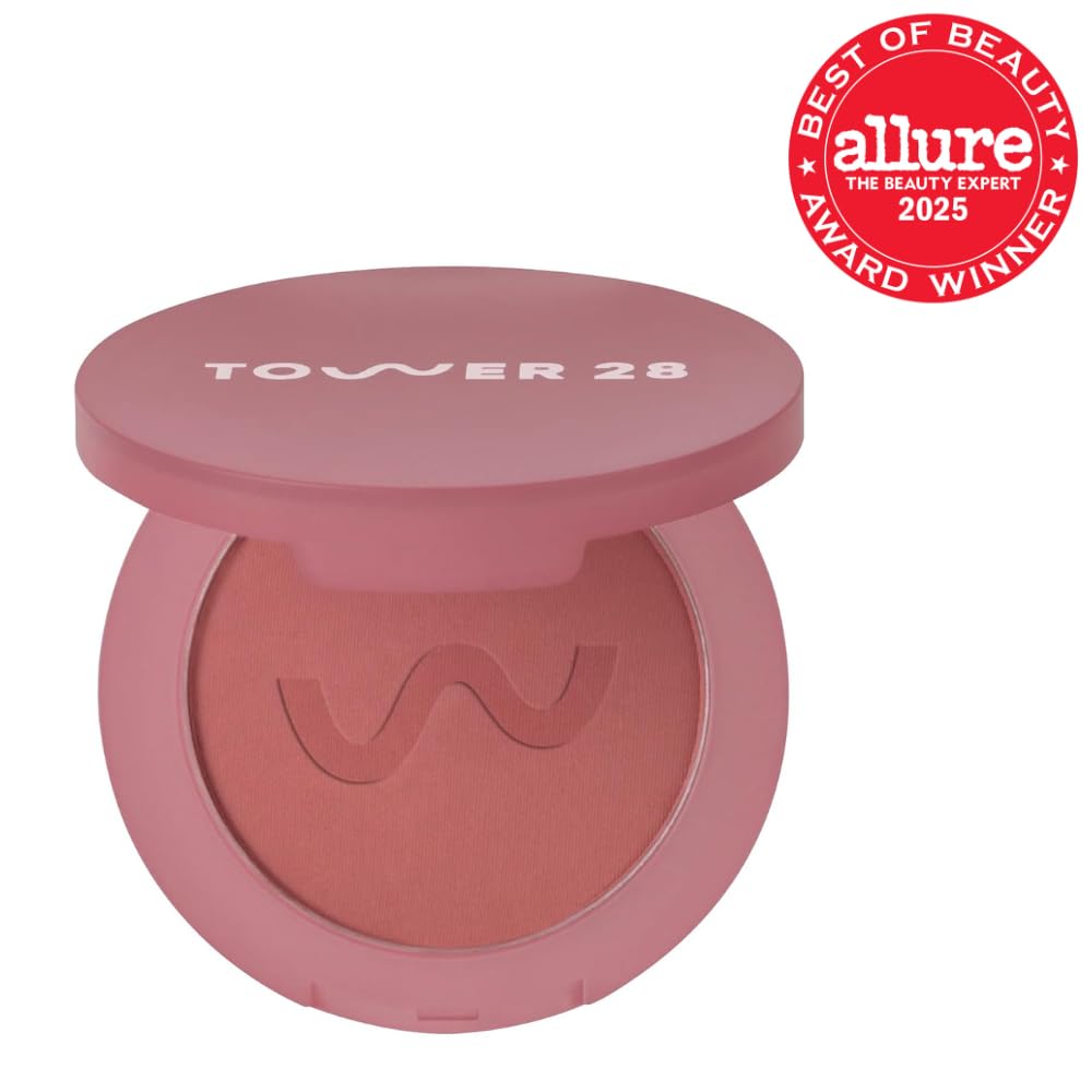 Tower 28 GetSet Matte Powder Blush - 12-Hour Long-Lasting, Talc-Free Formula for Sensitive Skin - Samo Spritzer (1.13 oz)
