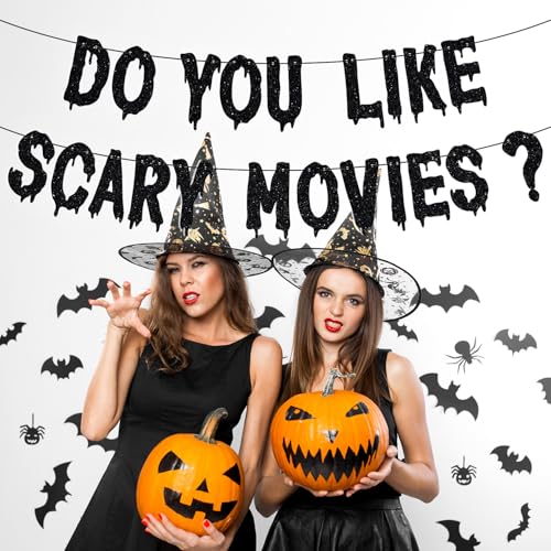 Scary Movie Night Banner Halloween Horror Party Decorations
