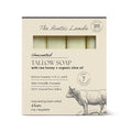 THE RUSTIC LANDS Fragrance Free Natural Tallow Soap Bars Set of 4 - Grass Fed Beef Tallow with Raw Honey & Olive Oil - USA Soap for Sensitive Skin, Moisturizing Bath & Body, 5oz Each