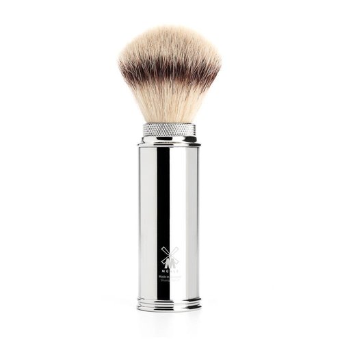 MÜHLE TRAVEL Chrome Silvertip Fiber Travel Shaving Brush