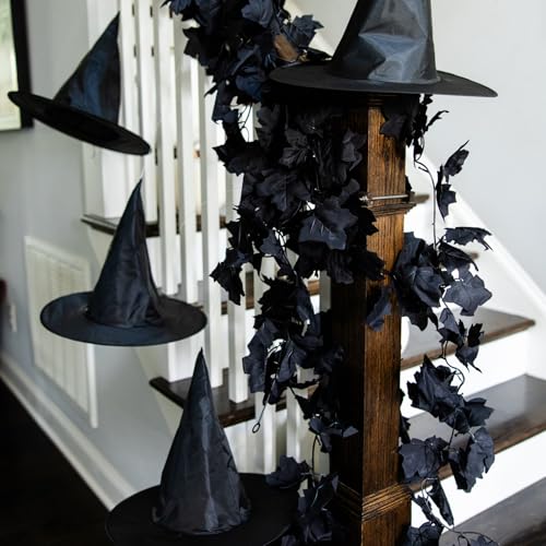 12FT Black Maple Leaf Garland 2-Pack Fall Halloween Thanksgiving Decor