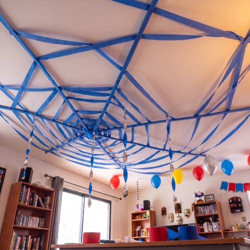 6 Rolls Spider Web Party Decorations Crepe Paper Streamers for Halloween and Birthday