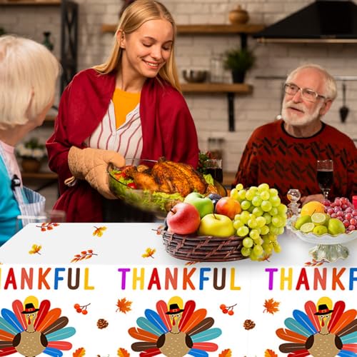 Thanksgiving Tablecloth 3 Pack 54x108 Inches Fall Plastic Disposable Table Covers - Thanksgiving Party Decorations - Thanksgiving Tablecloth Variation of THIS listing