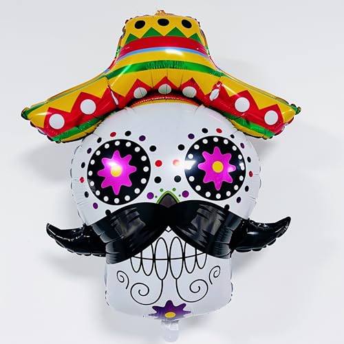 Sugar Skull Balloons Set for Day of the Dead Halloween Fiesta - 43pcs