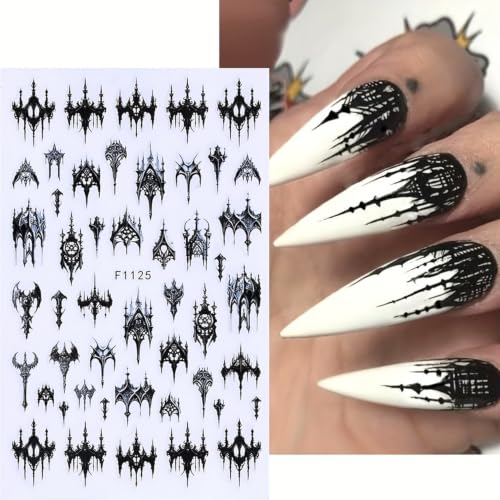 Halloween Nail Stickers 5 Sheets Gothic Nail Art Decals - Style 16