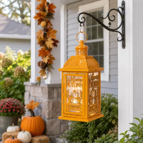 Needomo Autumn Pumpkin Lantern Candle Holder for Home & Garden Decor
