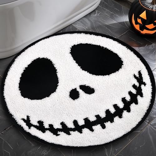 Halloween Creepy Nightmare Round Bath Rug 2ft Non-Slip Bathroom Mat