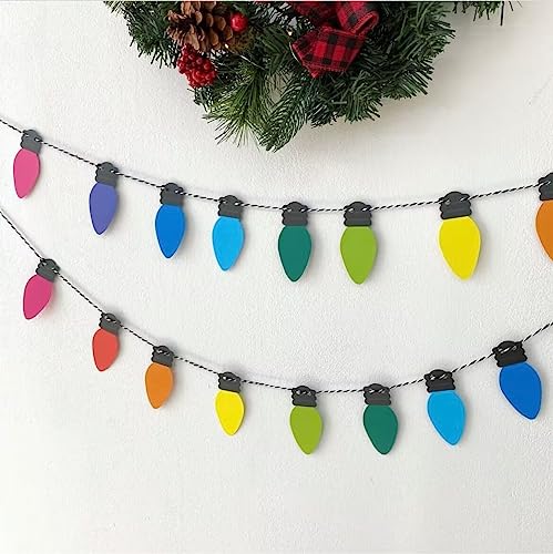 Finished Rainbow Paper Banner Garland for Home Party & Holiday Decor - Pack of 2