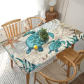 Sea Turtle Tablecloth for 5ft Rectangle Table - Waterproof Washable Kitchen Decor, 60 x 30 Inches - Ocean Hawaii Theme