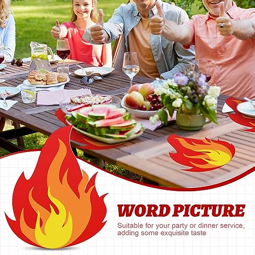 Halloween Fire-Shaped Paper Placemats for Birthday & Party Decor - 50 Pack
