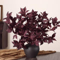 Artificial Autumn Eucalyptus Leaves Stem - Fall Decor, Burgundy, 6 Pack