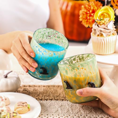 Halloween Witch Hat Glass Cups Set - 14oz Double-Layer Drinkware, Party & Gift