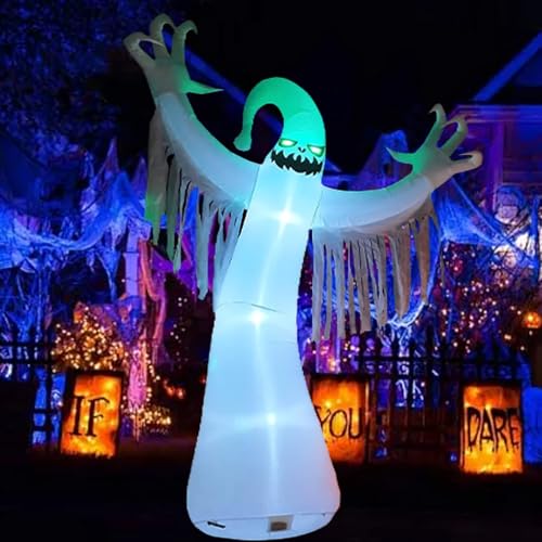 10 FT Giant Ghost Inflatable Halloween Yard Decoration with LED Lights